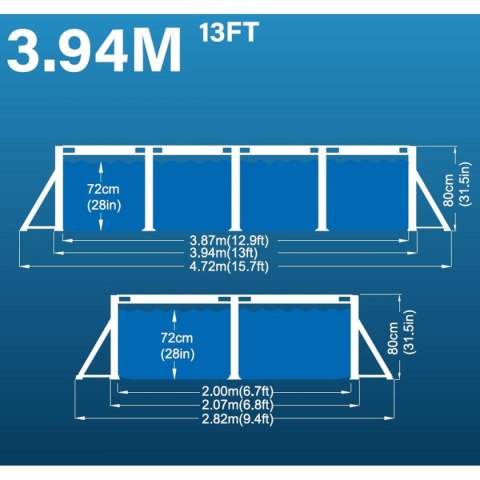 BASEN STELAŻOWY PROSTOKĄTNY SUPER STRONG 394x207x80CM 17723