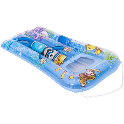 MATERAC PLAŻOWY Z OKIENKIEM PODWODNY ŚWIAT 74x48CM NIEBIESKI 37591