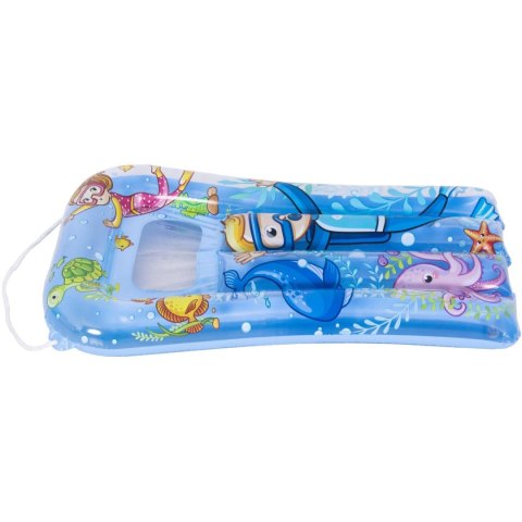 MATERAC PLAŻOWY Z OKIENKIEM PODWODNY ŚWIAT 74x48CM NIEBIESKI 37591