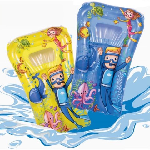 MATERAC PLAŻOWY Z OKIENKIEM PODWODNY ŚWIAT 74x48CM NIEBIESKI 37591