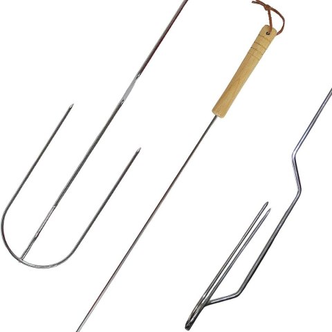 WIDELEC OGNISKOWY 100CM Z DREWNIANĄ RĄCZKĄ