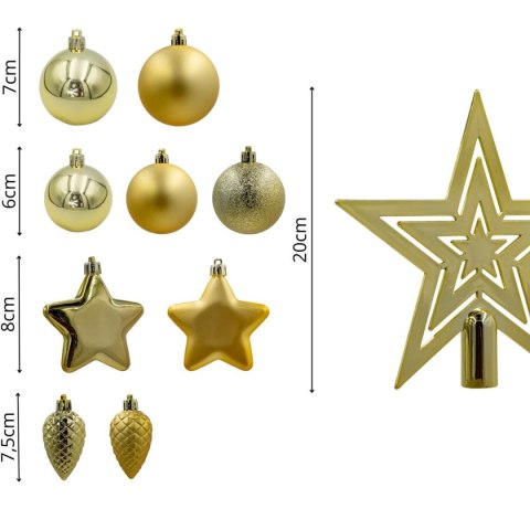 BOMBKA DEKORACYJNA PLASTIKOWA BEZPIECZNA 40SZT ZŁOTA MICA