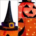DYNIA DEKORACYJNA Z KAPELUSZEM 68CM HALLOWEEN 30LED