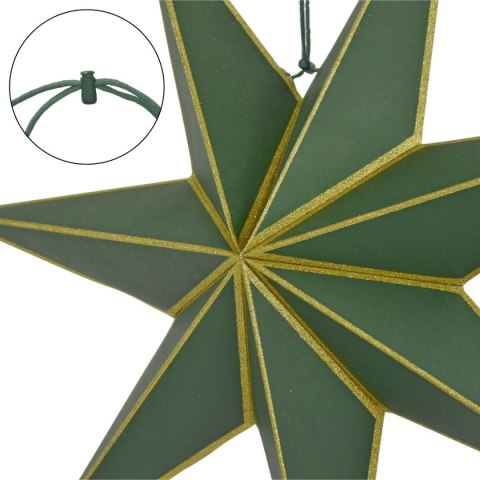 GWIAZDA DEKORACYJNA WISZĄCA PAPIEROWA FSC 18x60CM ZIELONA 7 RAMION MICA