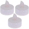 ZESTAW 3 ŚWIECZEK TEA LIGHT LED Z BROKATEM