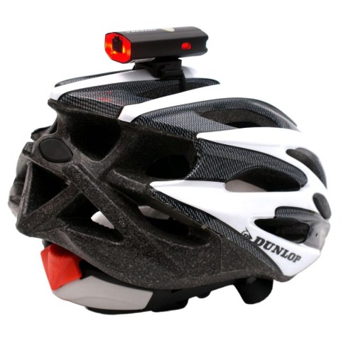 LAMPA ROWEROWA 2W1 ŁADOWANIE USB, UCHWYT DO MOCOWANIA NA KASKU DUNLOP