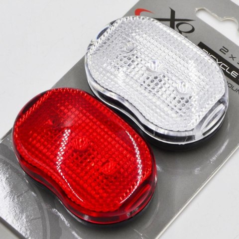 ZESTAW LAMP ROWEROWYCH LED PRZÓD I TYŁ 3LED XQMAX