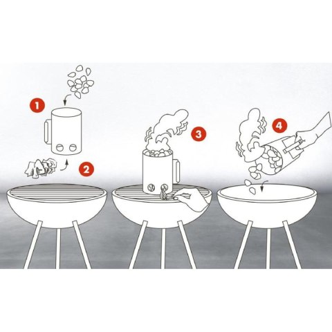 KOMIN ROZPALACZ DO GRILLA 27,5CM Z DREWNIANĄ RĄCZKĄ