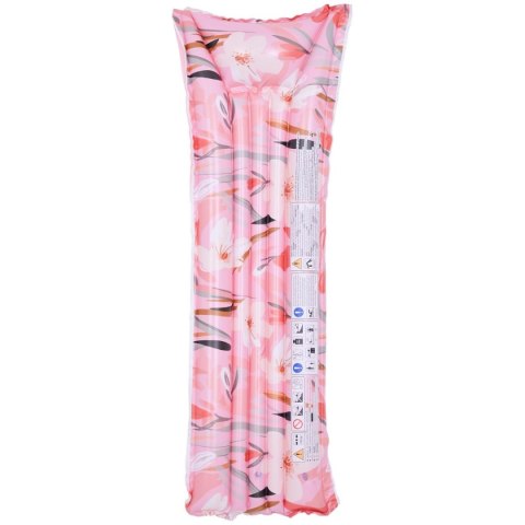 MATERAC DMUCHANY KWIATY 174x59x18CM RÓŻOWY 33258