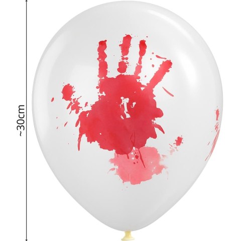 BALON DEKORACYJNY HALLOWEEN KRWAWY ODCISK DŁONI 10SZT