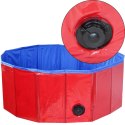 BASEN OGRODOWY SKŁADANY DLA PSA 80X30CM CZERWONY MAXPRO