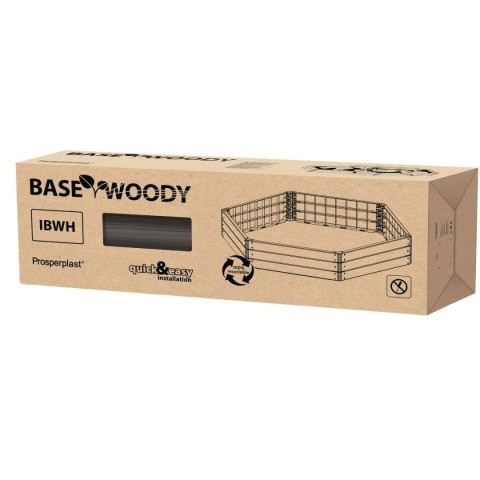 GRZĄDKA RABATKA OGRODOWA OBRZEŻE BASE WOOD 6 ELEMENTÓW ANTRACYTOWA