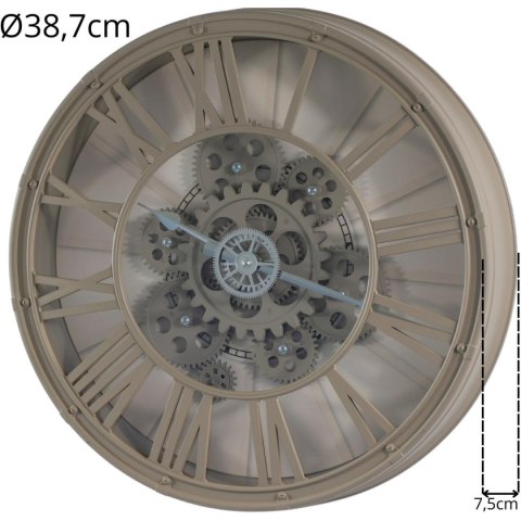 ZEGAR ŚCIENNY OBROTOWY MECHANIZM 38CM CAPPUCCINO