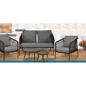 ZESTAW MEBLI OGRODOWYCH 2 STOLIKI 2 FOTELE KANAPA MEDIOLAN