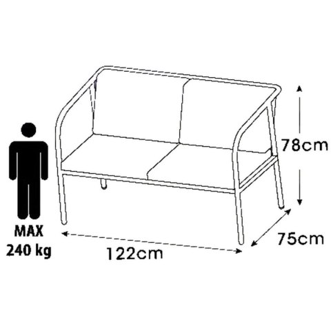 ZESTAW MEBLI OGRODOWYCH 2 STOLIKI 2 FOTELE KANAPA MEDIOLAN