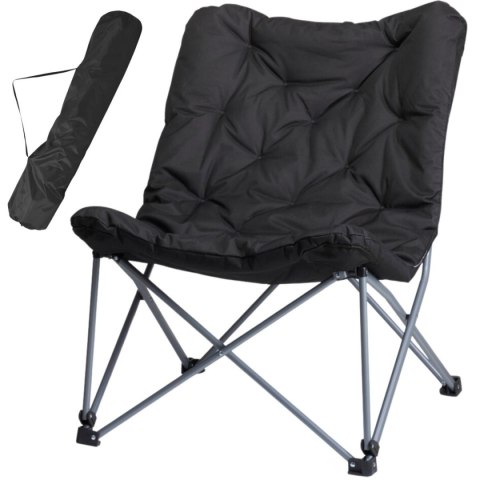 FOTEL CAMPINGOWY HIGH DELUXE Z PODUSZKĄ ANTRACYT REDCLIFFS