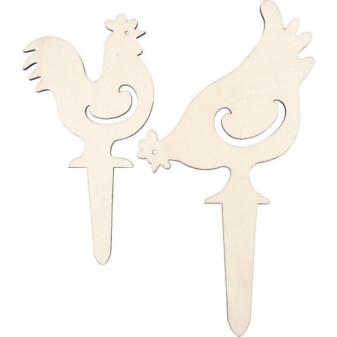 Kura i Kogut z drewna do wbicia w ziemię