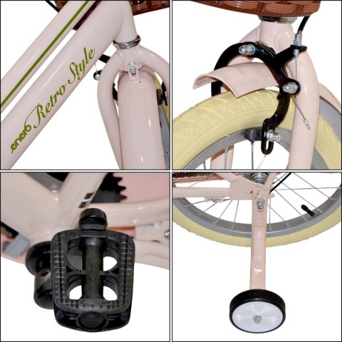ROWEREK DZIECIĘCY 18 RETRO STYL RÓŻOWY ENERO