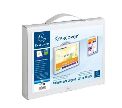 Teczka z rączką A4 Biała, gr. 40 mm