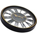 ZEGAR ŚCIENNY AŻUROWY CYFRY RZYMSKIE 48,5CM CZARNO ZŁOTY