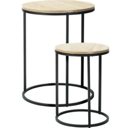 ZESTAW 2 STOLIKI KAWOWE BLAT DREWNIANY