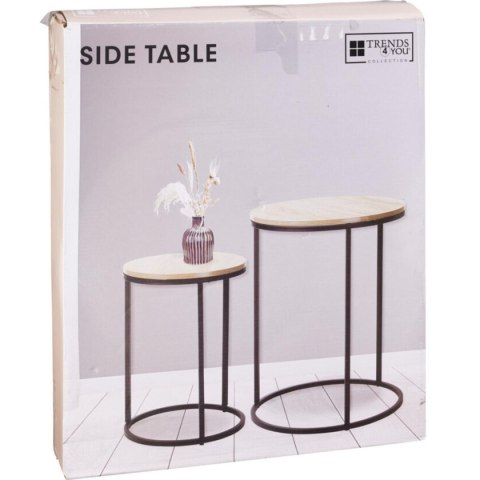 ZESTAW 2 STOLIKI KAWOWE BLAT DREWNIANY