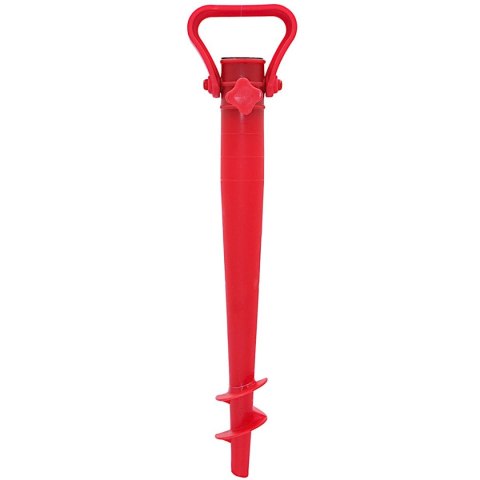 BAZA MOCOWANIE DO PARASOLA PLASTIKOWE WKRĘCANE 37CM CZERWONA