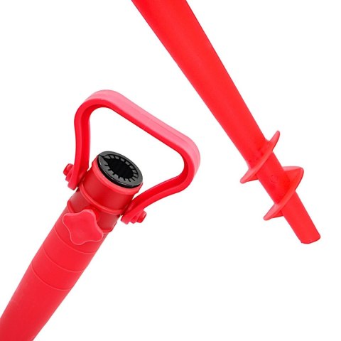 BAZA MOCOWANIE DO PARASOLA PLASTIKOWE WKRĘCANE 37CM CZERWONA