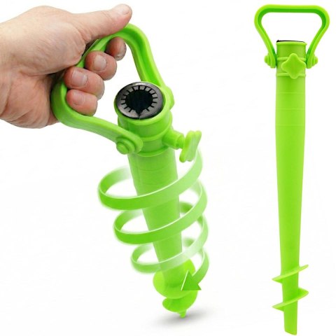 BAZA MOCOWANIE DO PARASOLA PLASTIKOWE WKRĘCANE 37CM ZIELONE