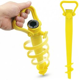 BAZA MOCOWANIE DO PARASOLA PLASTIKOWE WKRĘCANE 37CM ŻÓŁTE