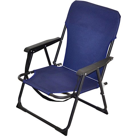 FOTEL TURYSTYCZNO PLAŻOWY Z PODŁOKIETNIKAMI 52X54X25/66CM SKŁADANY GRANATOWY REDCLIFFS