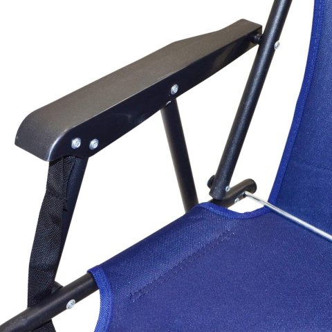 FOTEL TURYSTYCZNO PLAŻOWY Z PODŁOKIETNIKAMI 52X54X25/66CM SKŁADANY GRANATOWY REDCLIFFS