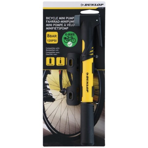 POMPKA ROWEROWA MINI 120psi (8bar) DUNLOP ŻÓŁTA