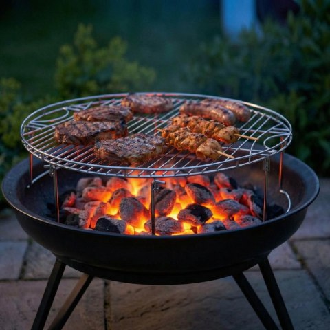 RUSZT GRILLOWY NAD OGNISKO PALENISKO 65CM XXL SKŁADANE NÓŻKI