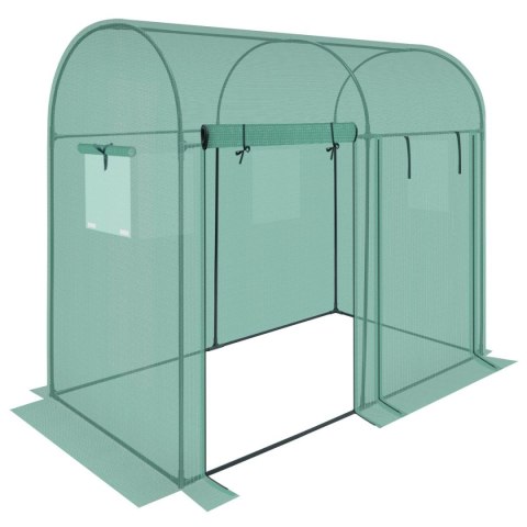 SZKLARNIA TUNEL OGRODOWY DWA WEJŚCIA DO POMIDORÓW I OGÓRKÓW 200x100x180CM ZIELONY