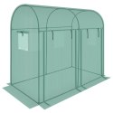 SZKLARNIA TUNEL OGRODOWY DWA WEJŚCIA DO POMIDORÓW I OGÓRKÓW 200x100x180CM ZIELONY