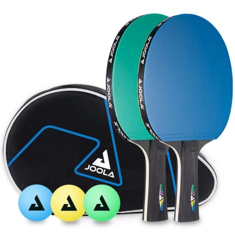 ZESTAW DO TENISA STOŁOWEGO TT - SET DUO COLORATO 2 RAKIETKI 3 PIŁECZKI POKROWIEC JOOLA