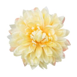 Dalia żółto-kremowa główka satyna 17 cm satynowa