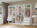 Garderoba Modułowa OPENO ZESTAW 260/200 BIAŁA Szuflady Drążki Półki Duża Do Sypialni