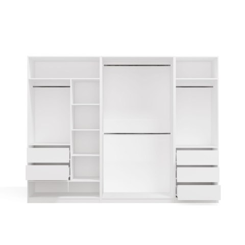 Garderoba Modułowa OPENO ZESTAW 260/200 BIAŁA Szuflady Drążki Półki Duża Do Sypialni