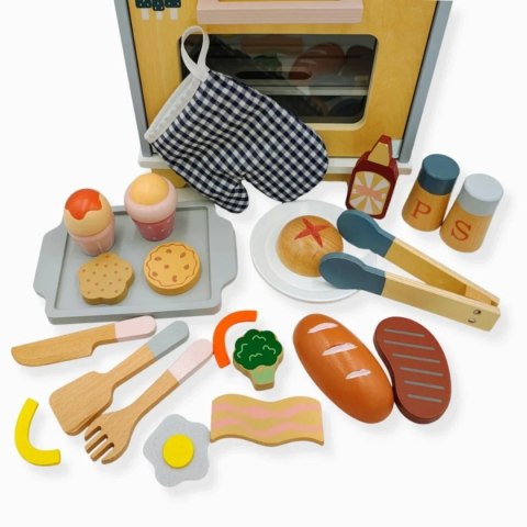 Drewniany piekarnik dla dzieci z akcesoriami 24 el. - Kabi 3+