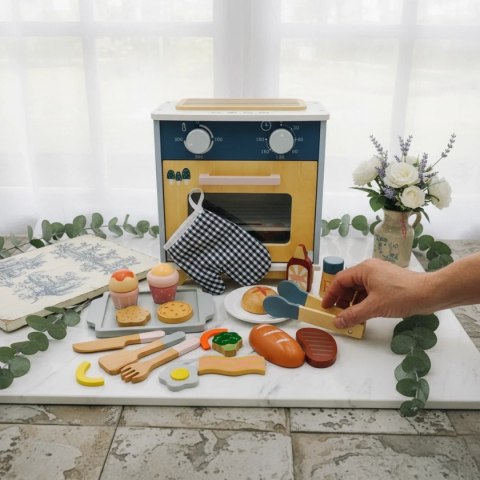 Drewniany piekarnik dla dzieci z akcesoriami 24 el. - Kabi 3+