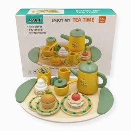 Drewniany zestaw do herbaty dla dzieci 13 el. - Kabi 3+