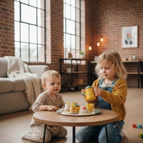 Drewniany zestaw do herbaty dla dzieci 13 el. - Kabi 3+