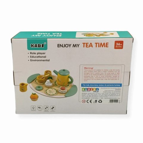 Drewniany zestaw do herbaty dla dzieci 13 el. - Kabi 3+