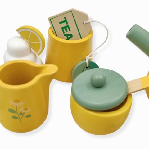 Drewniany zestaw do herbaty dla dzieci 13 el. - Kabi 3+