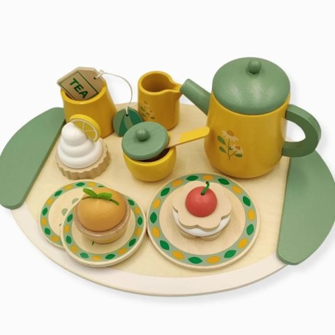 Drewniany zestaw do herbaty dla dzieci 13 el. - Kabi 3+