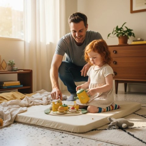 Drewniany zestaw do herbaty dla dzieci 13 el. - Kabi 3+