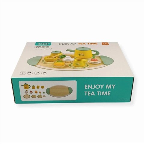 Drewniany zestaw do herbaty dla dzieci 13 el. - Kabi 3+