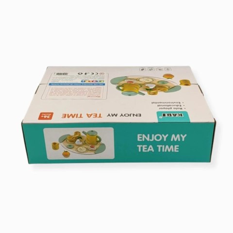 Drewniany zestaw do herbaty dla dzieci 13 el. - Kabi 3+